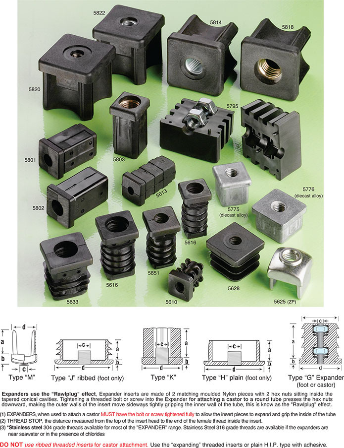 threaded inserts for square tube